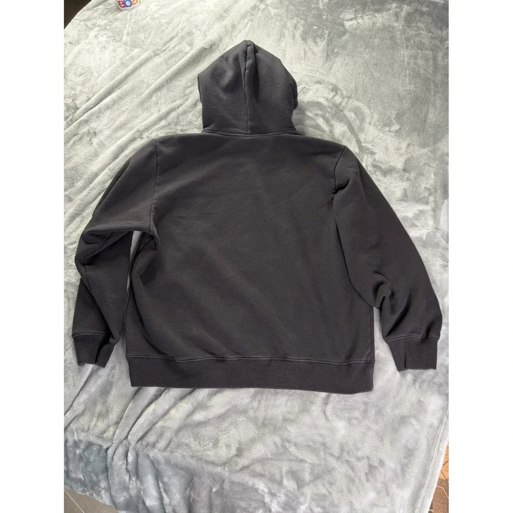 The North Face Mens XL Black Pullover Hoodie White Logo Kangaroo Pocket Fleece